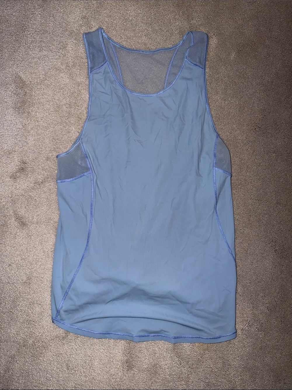 lululemon athletica Light Blue Mesh-Panel Tank